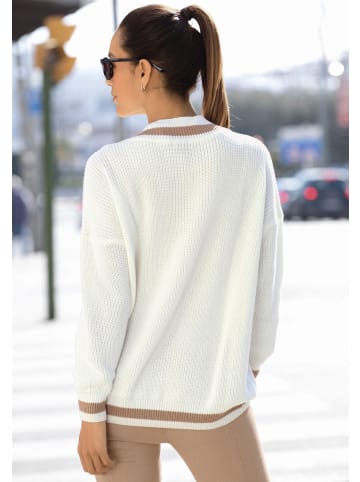 LASCANA V-Ausschnitt-Pullover in creme