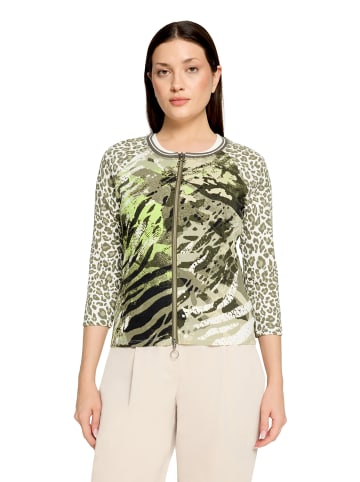 Betty Barclay Shirtjacke mit Rippenstruktur in Khaki/Cream