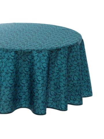 Atmosphera Créateur d'intérieur Tischdecke, gemustert in Meerblau, Ø 180 cm