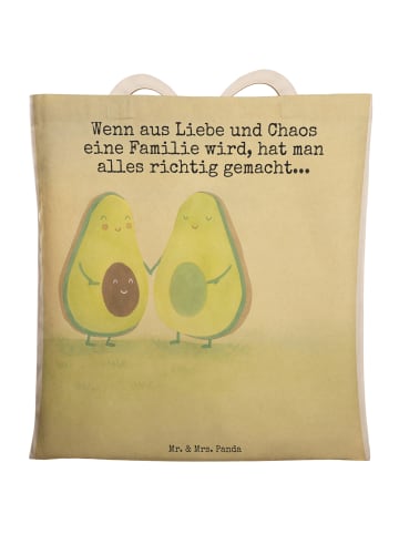 Mr. & Mrs. Panda Shopper-Tasche Avocado Pärchen Design mit Spruch in Weiß
