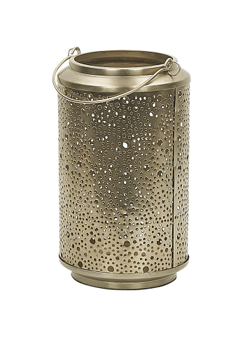 Beliani Laterne CORFU in Gold - (W) 15 x (H) 25 x (L) 15 cm