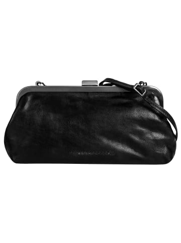 SPIKES & SPARROW Abendtasche echt Leder in schwarz