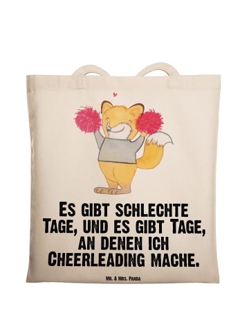 Mr. & Mrs. Panda Tragetasche Fuchs Cheerleader mit Spruch in Creme