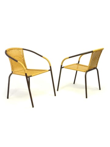 VCM 2er Set Bistrostuhl Balkon Gartenstuhl in Gelb