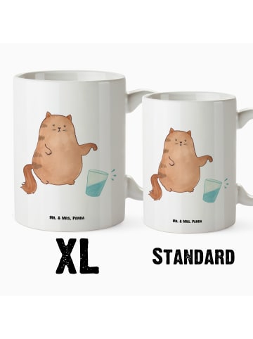 Mr. & Mrs. Panda Kaffeepott Katze Wasserglas ohne Spruch in Weiß