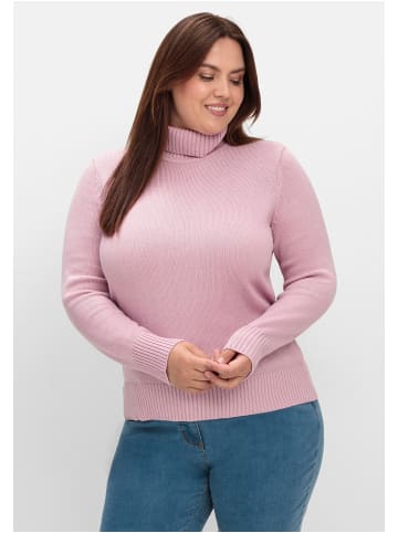 sheego Rollkragenpullover in altrosé