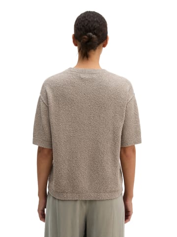 Marc O'Polo Kurzarm-Pullover loose in Stone Taupe Melange