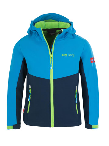 Trollkids Softhsell Jacke "Kristiansand" in Marineblau / Grün