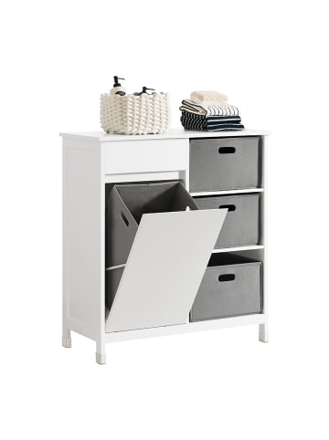 SoBuy Wäscheschrank in Weiß - (B)80 x (H)91 x (T)38cm