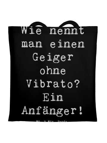 Mr. & Mrs. Panda Tote Bag Spruch Violine Anfänger mit Spruch in Schwarz