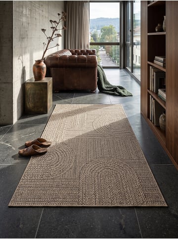 KADIMA DESIGN Teppichläufer Geometrisch flachgewebt pflegeleicht Wohnzimmer Flur in Natur