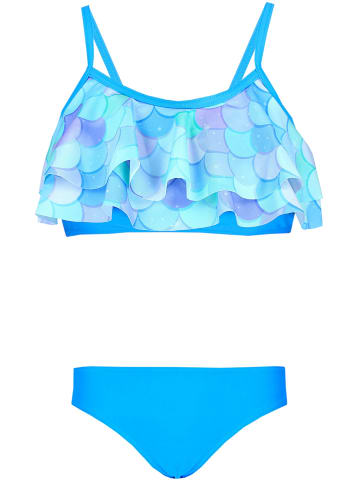 Aquarti Mädchen Bikini Set Zweiteilig Bikinislip Bustier in blau/grün