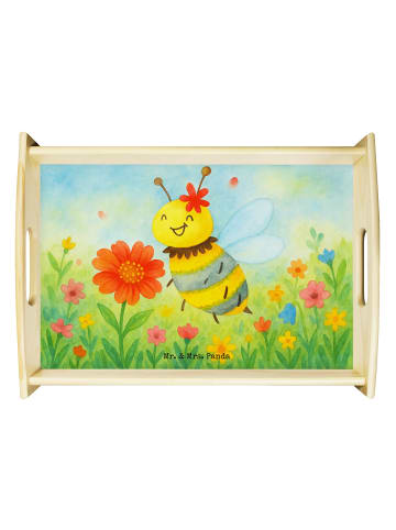 Mr. & Mrs. Panda Küchentablett Biene Blume Design ohne Spruch in Weiß