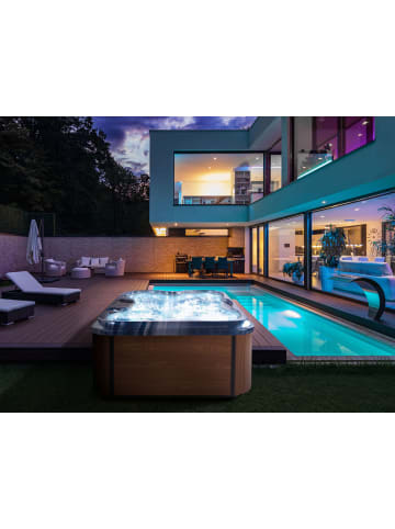 Beliani Outdoor Whirlpools ARCELIA in Blau/Braun - (W) 180 x (H) 80 x (L) 215 cm