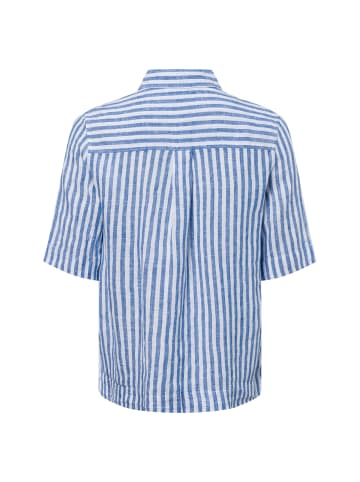 Franco Callegari Leinenbluse in hellblau weiß - 0058