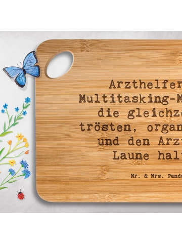Mr. & Mrs. Panda Servierplatte Spruch Arzthelferin Meister mit S... in Braun
