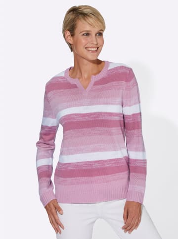 Sieh an! Langarm-Pullover in altrosa-gemustert
