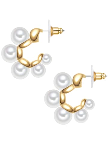 Yokoamii Ohrringe aus Metall-Legierung mit Perle (synth.) in gelbgold
