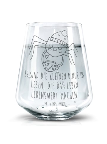 Mr. & Mrs. Panda Glas Spinne Agathe Kaffee mit Spruch in Transparent