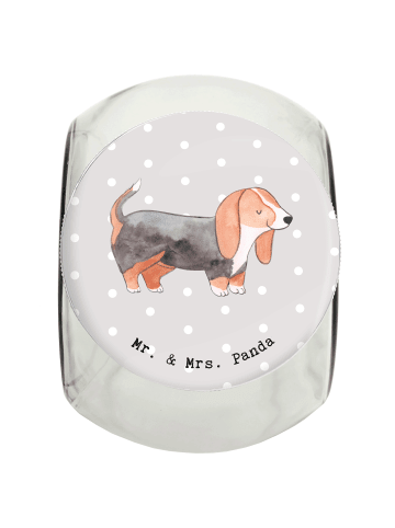 Mr. & Mrs. Panda Leckerli Glas Basset Hound Lebensretter ohne Sp... in Grau Pastell