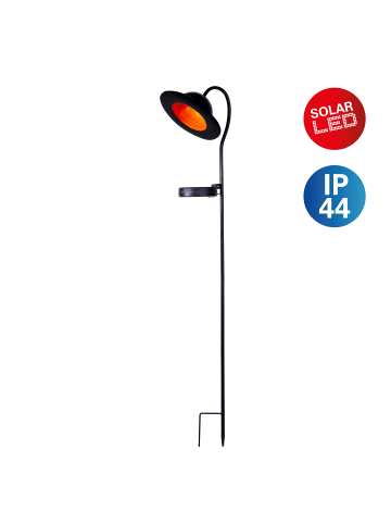 näve LED Solarleuchte "BOWLER" in schwarz - (L)17 cm x (B)15 cm x (H)86 cm