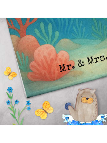 Mr. & Mrs. Panda Handtuch Sternzeichen Fische Design ohne Spruch in Weiß