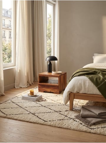 KADIMA DESIGN Nachttisch MUMBAI Massiv-Holz Nacht-Kommode 30 cm 1 in Massivholz