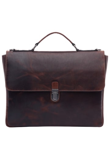 SID & VAIN Leder-Laptoptasche ADRIAN in braun