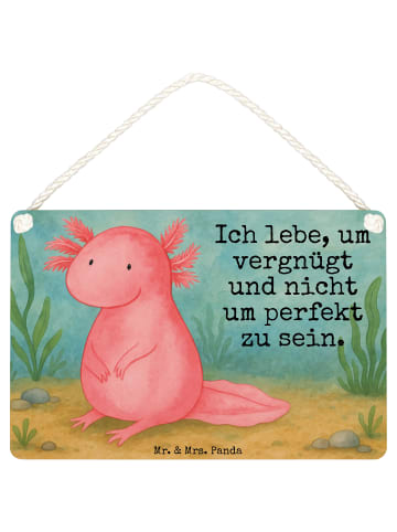 Mr. & Mrs. Panda Schild Axolotl Niedlich Design mit Spruch in Weiß