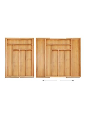 relaxdays Besteckkasten in Natur - (B)52 x (H)5 x (T)45,5 cm