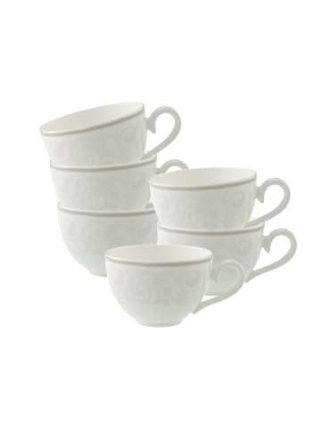 Villeroy & Boch 6er Set Kaffeetassen Gray Pearl 120 ml in weiß