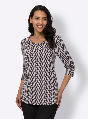 Sieh an! 3/4-Arm-Shirt in beige-bedruckt