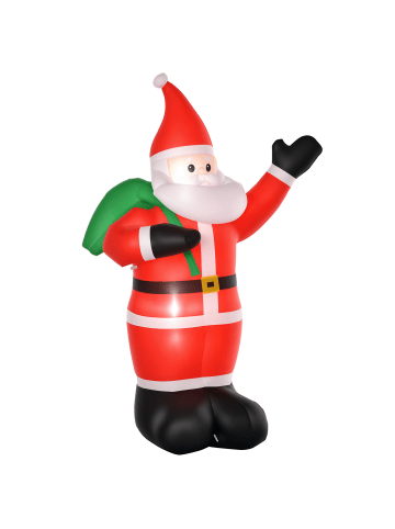 HOMCOM Aufblasbar Weihnachtsdeko-140L x 100B x 240H cm-Rot