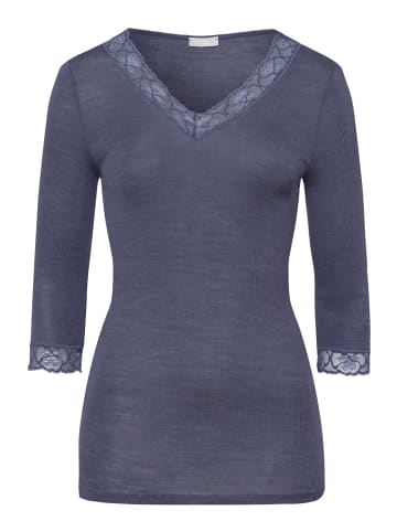 Hanro Longsleeve Woolen Lace in nightshade