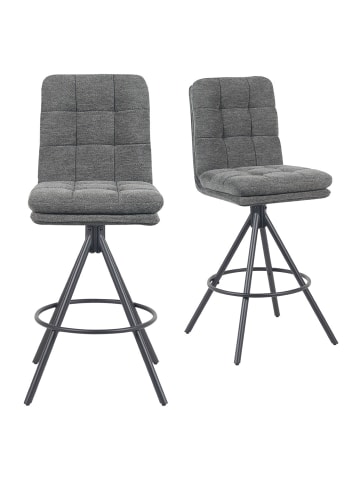 DUBI Möbel 2er-Set: Barhocker Juno in Grau - (B)46 x (H)106 x  (T)57 cm
