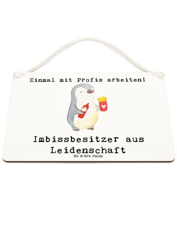 Mr. & Mrs. Panda Schild Imbissbesitzer Leidenschaft mit Spruch in Weiß