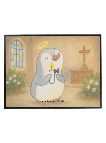 Mr. & Mrs. Panda Schreibtischschutz Pinguin Kommunion Design ohn... in Weiß
