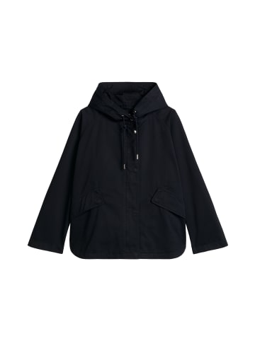 Cape-Jacke mit Kapuze relaxed garment-dyed in Deep Night Blue