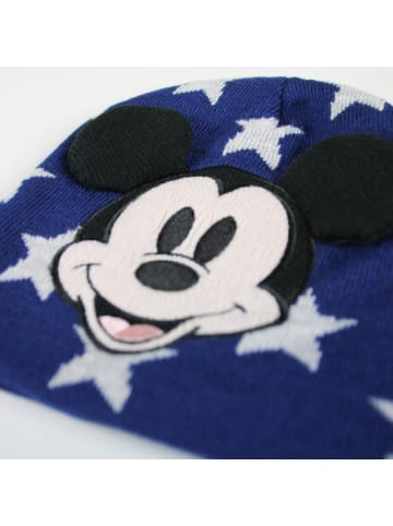 Disney Mickey Mouse Kinder Wintermütze Strick Beanie Jungen Mädchen Winter Accessoire in Blau
