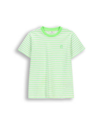 Coccodrillo Gestreiftes T-Shirt mit kurzen Ärmeln in grün