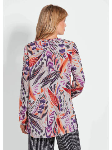 GOLDNER Kurzgröße:  Verlängerte Viskosebluse mit Print in bunt / gemustert