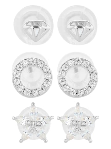 Adeliás Damen Ohrringe – Ohrstecker aus 925 Silber mit Zirkonia in silber