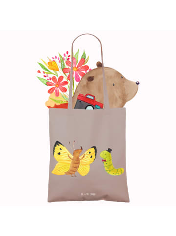 Mr. & Mrs. Panda Tasche Raupe Schmetterling ohne Spruch in Braun Pastell