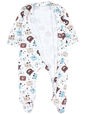 TupTam Baby Unisex Schlafstrampler mit Fuß 3er Pack in weiß Modell 1