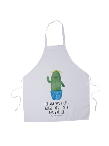 Mr. & Mrs. Panda Grillschürze Kaktus Heilig mit Spruch in Weiß