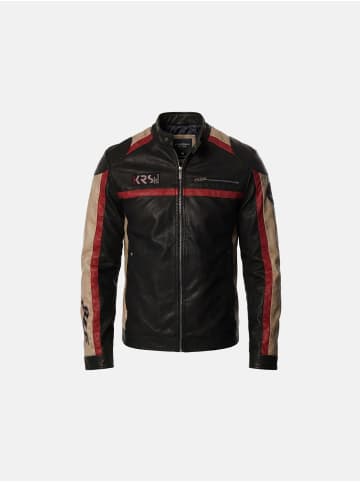 KOROSHI Biker-leder-effektjacke in Schwarz