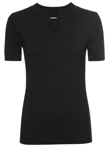 Bruno Banani Kurzarmpullover in schwarz