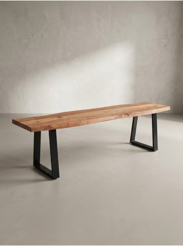 KADIMA DESIGN Esszimmerbank 140x40x45,5 cm Massivholz / Metall mit