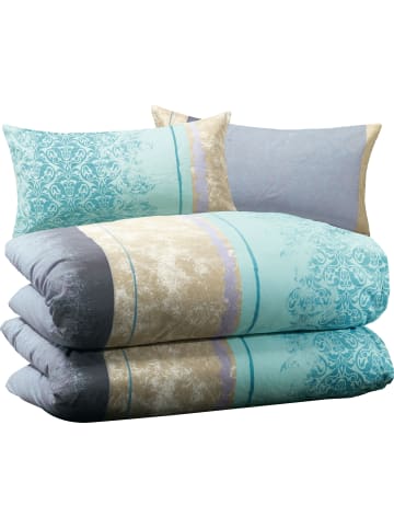 Erwin Müller Edel Flanell Bettwäsche Sparpaket 4-teilig in mint-silber