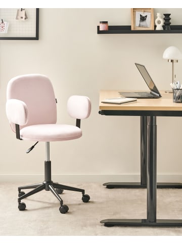 Beliani Bürostuhl MORAGA in Rosa/Schwarz - (W) 58 x (H) 80 x (L) 58 cm